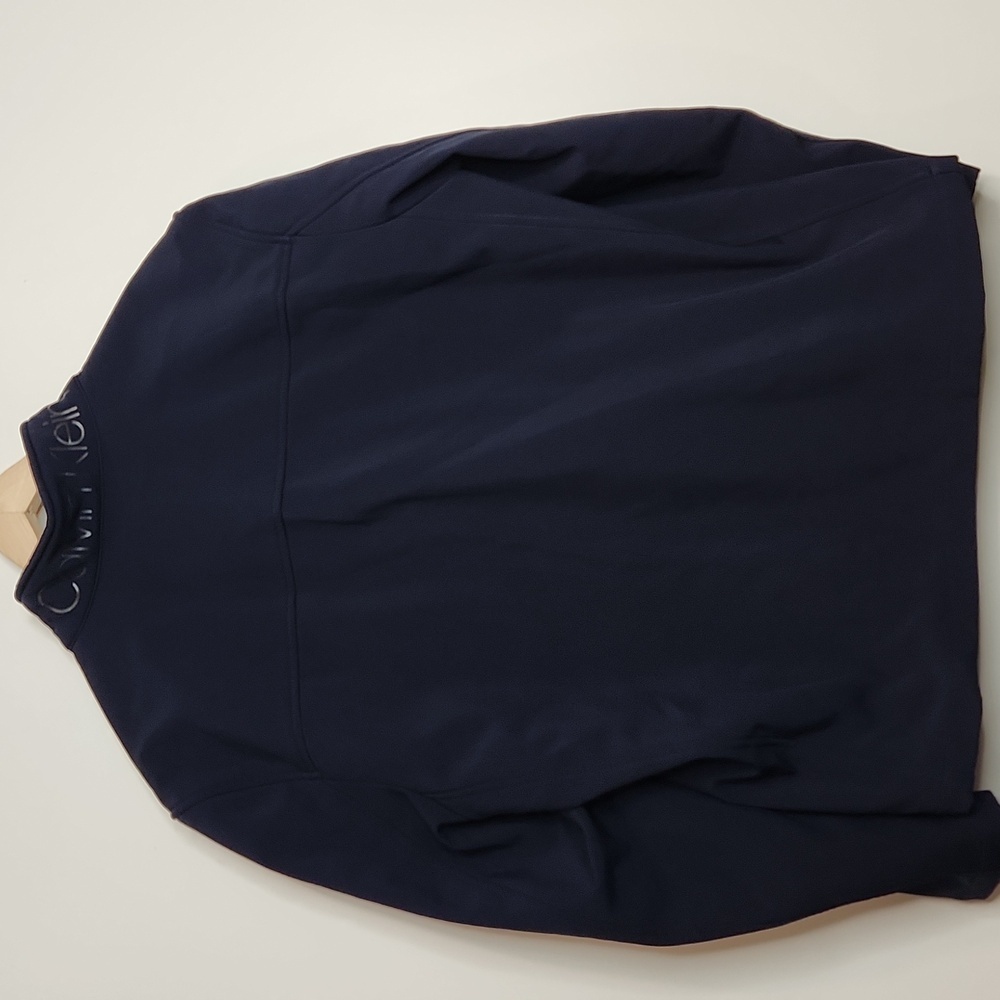 Calvin Klein Men's Waterproof Breathable Navy Blue Full-Zip Jacket With Pockets - Picture 10 of 13